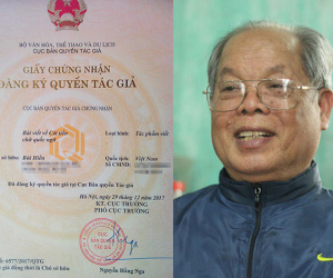 PGS Bùi Hiền đăng ký bản quyền 'Tiếw Việt'