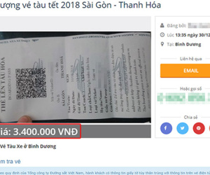 Vé tàu Tết giả bán tràn lan trên mạng