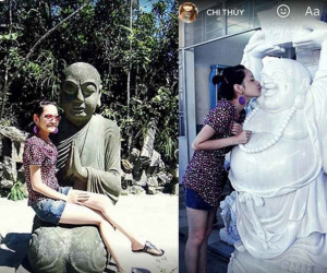 Chi Pu xin lỗi khán giả vì những bức ảnh khiếm nhã với tượng Phật