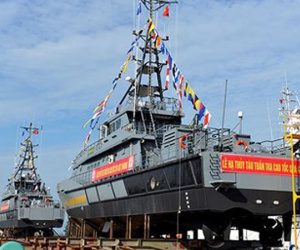 Hạ thủy 2 tàu tuần tra cho Bộ đội Biên phòng