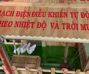 Học sinh vùng sâu sáng chế ra giàn phơi quần áo, nông sản tự động