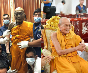 Xác nhà sư Thái Lan gần như nguyên vẹn sau hơn 2 tháng qua đời