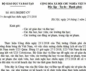 Cảnh báo giả mạo Công văn Bộ GD&ĐT cho học sinh nghỉ chiều 27/1 cổ vũ U23 Việt Nam