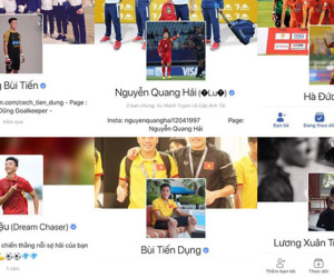 Facebook nhiều cầu thủ U23 Việt Nam có dấu tick xanh