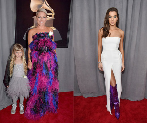 Pink, Hailee Steinfled diện trang phục thảm họa trên thảm đỏ Grammy