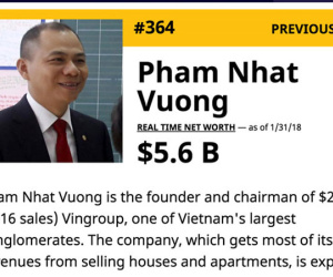 Kiếm 800 triệu USD trong 15 ngày, tỷ phú Vượng lên hạng 364 thế giới