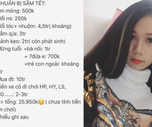 9X bị 'ném đá' vì bảng kê chi tiêu Tết gần 26 triệu đồng
