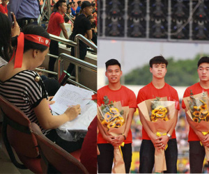 Cô giáo vừa chấm bài vừa tham gia giao lưu cùng đội tuyển U23 Việt Nam