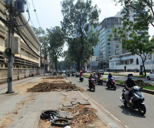 Đường Tôn Đức Thắng thay đổi bất ngờ sau khi hàng cổ thụ bị đốn hạ