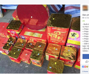 Sát Tết, nhiều loại pháo nổ được mang lên chợ mạng mua bán nhộn nhịp