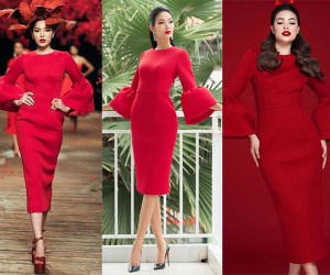 Lâu lắm rồi mới thấy Hoàng Thùy vẫn đẹp dù 'đụng' hàng với 3 nàng Hậu