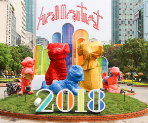 Cấp tập hoàn thiện đường hoa Tết Mậu Tuất 2018 ở phố đi bộ Nguyễn Huệ