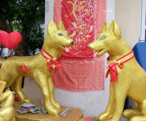 Dân Sài Gòn - Hà Nội bỏ tiền triệu sắm linh vật chó chơi Tết