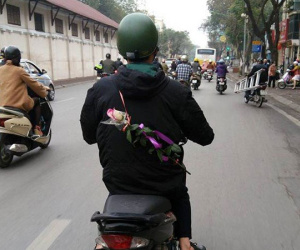 Bức ảnh 'chở một nhành hoa' gây sốt ngày lễ Tình nhân