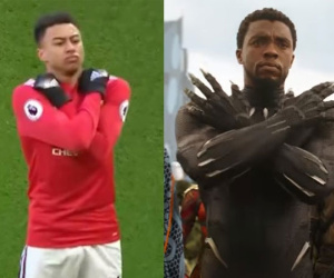 Lingard ăn mừng kiểu 'chiến binh báo đen' sau khi xé lưới Chelsea