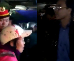 Nữ tiểu thương hắt tiết lợn vào người Chủ tịch huyện vì nghe hô có 'cán bộ đánh dân'