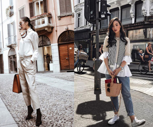 Diện quần âu và sơmi cách điệu đẹp như các quý cô châu Á trong street style đầu tháng 3