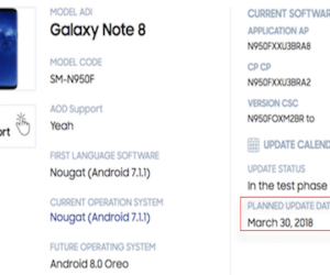 Galaxy Note8 có thể được nâng cấp Android 8.0 từ tháng 3