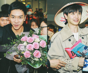 'Ngộ Không' Lee Seung Gi tươi rói nhận hoa, Yook Sung Jae điển trai giữa đám đông fan phấn khích tại sân bay Nội Bài