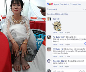 Bức ảnh cô dâu và đôi chân lấm lem khiến người xem vừa buồn cười vừa khó hiểu