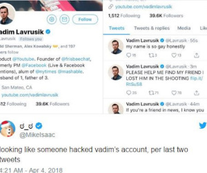 Sếp YouTube bị hack Twitter ngay sau vụ nổ súng