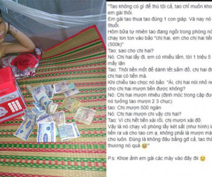 Chị hai lên mạng khoe em gái 'đại gia', để dành được '1 triệu 5 trăm mấy lận'