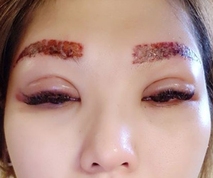 Muốn xăm mí mắt, lông mày cho giống Hồ Ngọc Hà, ai ngờ bị hỏng, cô gái lại chịu bao đau đớn để xóa xăm