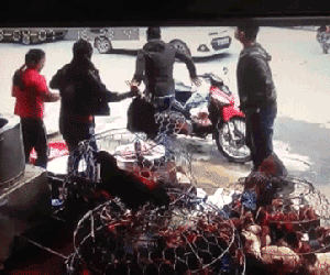 Video: Dừng xe bên đường để mua gà, hai người đàn ông tý mất mạng vì gặp ô tô mất lái