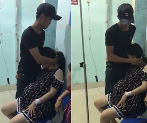 Vợ đau đẻ, chồng vừa an ủi vừa lau mồ hôi khiến hội chị em xuýt xoa 'Giá như...'