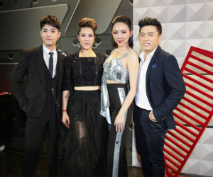 Thu Phương khoe kiểu tóc nổi loạn trong buổi ghi hình The Voice