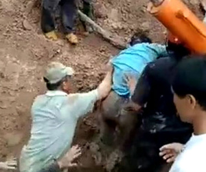Hàng chục người cứu sống vợ chồng bị chôn vùi hơn 30 phút