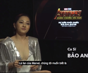 Bảo Anh sexy, tự tin phỏng vấn ekip làm phim 'Avengers: Infinity War' 