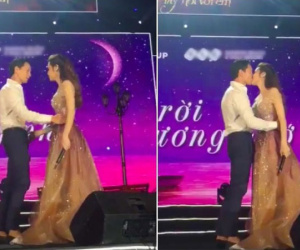 Hồ Ngọc Hà và Kim Lý công khai khoá môi ngọt ngào trên sân khấu!