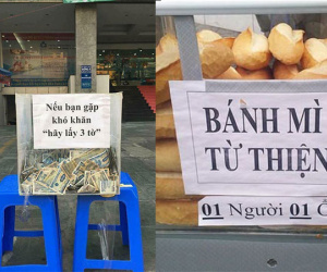 Ấm áp với hộp đựng tiền lẻ 'Nếu bạn khó khăn hãy lấy 3 tờ' ở TP Hồ Chí Minh
