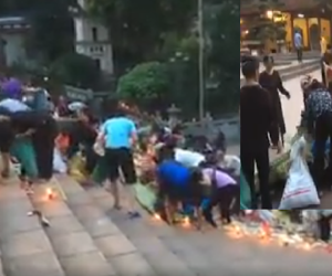 Sở văn hóa thể thao Hà Nội vào cuộc vụ hàng chục người dân 'hôi đồ cúng', cướp lộc ở chùa Hương