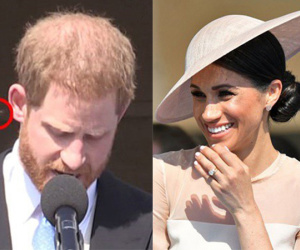 Hoàng tử Harry bị con ong 'quấy rầy' trong lúc phát biểu và đây là hành động của công nương Meghan