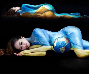 Những sao Việt từng cởi đồ thực hiện chụp ảnh nude body painting