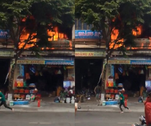 Video: Cửa hàng tạp hóa cháy rừng rực, dân bỏ chạy tán loạn