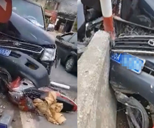 Ôtô biển xanh tông người đàn ông văng hơn 10 m