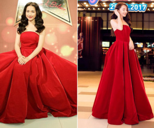 Mặc lại váy cũ, Hòa Minzy 'đụng hàng' bất phân thắng bại với Nhã Phương