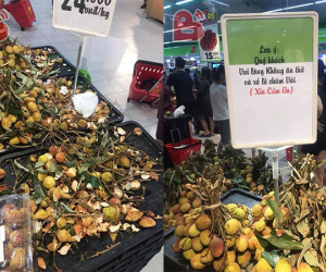 Tấm biển nhắc nhở và 'quầy vải toàn vỏ' ở siêu thị khiến người ta ngao ngán, thở dài