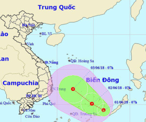 Xuất hiện vùng áp thấp trên Biển Đông