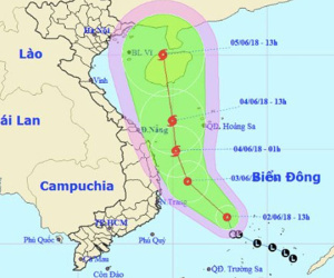 Áp thấp nhiệt đới có khả năng mạnh lên thành bão số 2