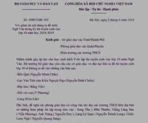 Bộ Giáo dục bị làm giả công văn giảm tải nội dung môn Văn thi vào lớp 10