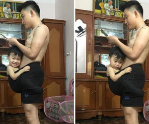 Bé trai 19 tháng ngủ say trong 1 phút nhờ được bố ru theo cách 'chẳng giống ai'