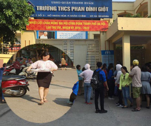 Xác định được người phụ nữ bê phở vào điểm thi trường THCS Phan Đình Giót