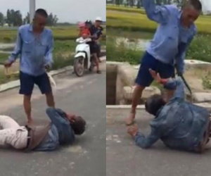 Người đàn ông trộm xe máy bị dân vây bắt, dùng dao quắm đánh liên tiếp vào tay chân chấn thương nặng