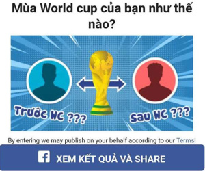 Thận trọng với ứng dụng 'Mùa World Cup của bạn như thế nào?' trên Facebook