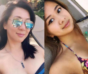 Tuổi U60, MC Kỳ Duyên mặc bikini đọ ngực 'khủng' với con gái tuổi 18