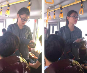 'Hot girl' soát vé xe buýt tuyến Tế Tiêu - Mỹ Đình khiến các 'cao nhân' xắn tay áo truy tìm info